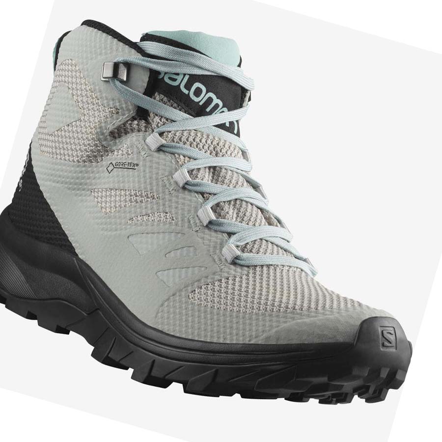 Salomon WoOUTLINE MID GORE-TEX Túracipő Női Bézs | HU 2835NWY